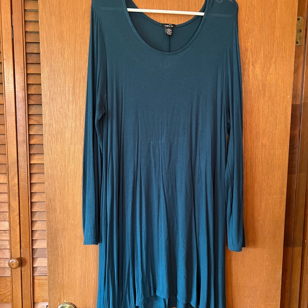 Teal Long Sleeve Dress